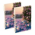 thumbnail image 1 of Flowers Around Leaves Ring Binder Notebook Journey Note Diary College Ruled Spiral Notebook Study Loose Leaf Paper A5 60 Pages, 1 of 8
