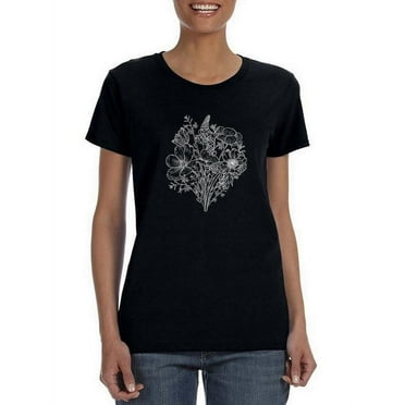 Flowers Art T-Shirt Women -Smartprints Designs, Female Medium