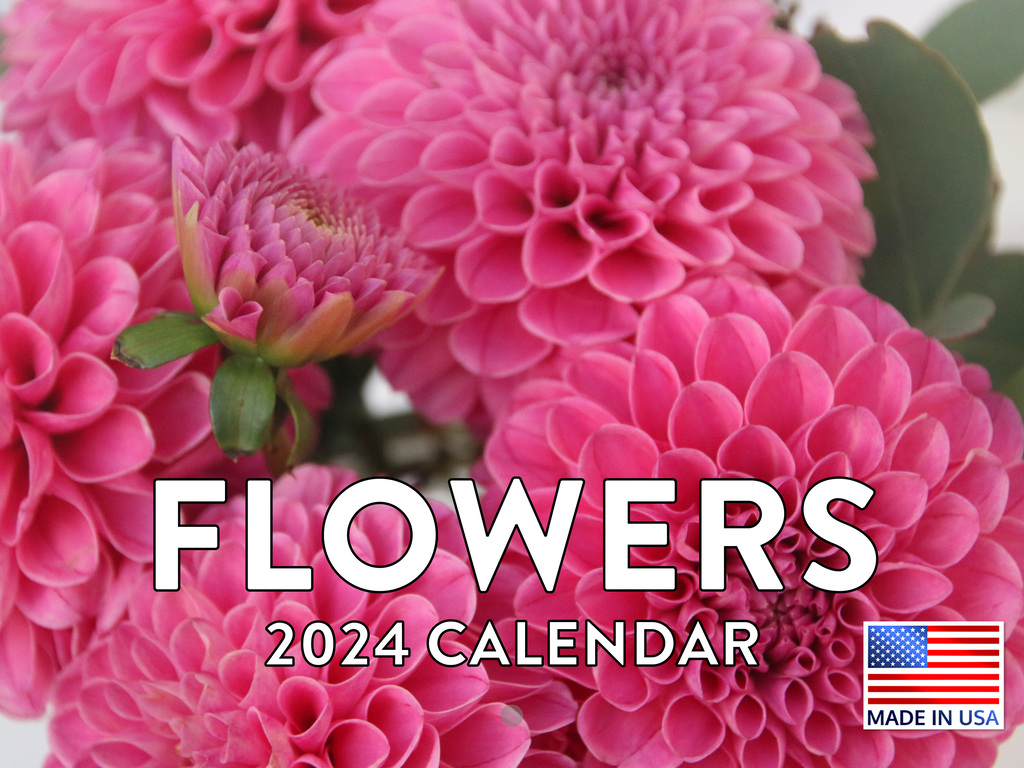 2024 Bloomy Flowers Desk Calendar, Creative Flower Small Desk Calendar