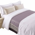 thumbnail image 1 of Flowers Bed Runner for Cal King Size Bed, Boho Purple Floral Brown Purple Stripes Soft Bedding Scarf Bedding Protector Slipcover Sofa Throw for Bedroom Hotel Guesthouse, 1 of 8