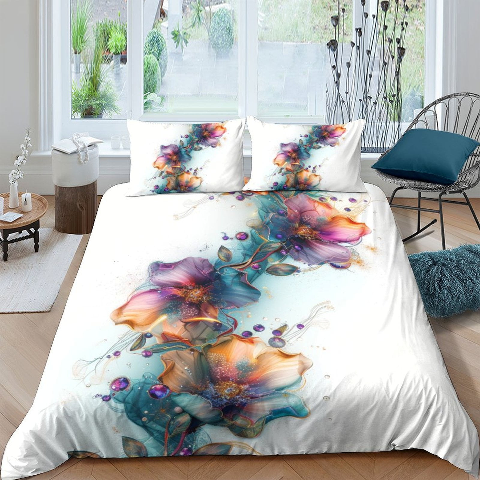 Flowers Bedding Set 3D Printed Quilt Cover Comforter Covers Duvet Cover