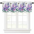 thumbnail image 1 of Flowers Bee Valances for Windows Farmhouse Kitchen Curtains Valances Rod Pocket Valance Curtains for Kitchen Windows Spring Purple Botanical Floral Leaves Simple Window Valances for Bathroom 54"x18", 1 of 6