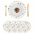 thumbnail image 1 of Flowers Bees Round 13 Inch Placemats Set of 4, Spring Cartoon Botanical Tulip Flowers Leaves HeatResistant Non Slip Place Mats for Dining Table, Wipeable Braided Kitchen Table Mats for Housewarming, 1 of 9