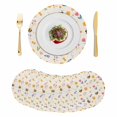 thumbnail image 1 of Flowers Bees Round 15 Inch Placemats Set of 8, Spring Funny Botanical Flowers Leaves Stripes HeatResistant Non Slip Place Mats for Dining Table, Wipeable Braided Kitchen Table Mats for Housewarming, 1 of 9