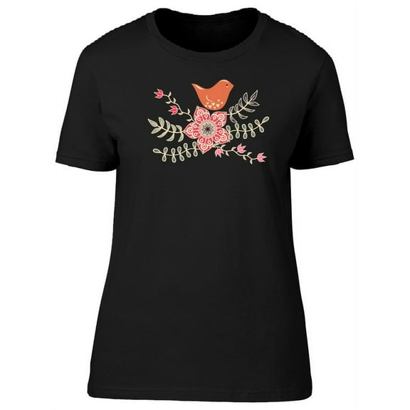 Flowers Bird T-Shirt Women -Image by Shutterstock, Female Small