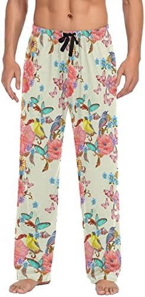 Colorful Butterflies Men's Pajama Pants – Soft Lounge Pants With Drawstring & Pockets For Sleeping, Relaxing