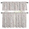 thumbnail image 1 of Flowers Birds Kitchen Curtains Sets for Windows 36 Inch Length, Spring Botanical Floral Tree Branches Rod Pocket Window Treatments Tier Curtains and Valances Set for Bedroom/Bathroom, 1 of 8