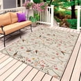 thumbnail image 1 of Flowers Birds Outdoor Rug for Patio/Deck/Porch, Non-Slip Large Area Rug 4 x 6 Ft, Country Retro Botanical Floral Branches Indoor Outdoor Rugs Washable Area Rugs, Reversible Camping Rug Carpet Runner, 1 of 8
