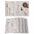thumbnail image 1 of Flowers Birds Placemats Set of 12, Spring Botanical Floral Tree Branches Placemats for Dining Table, Place Mats for Kitchen Tabletop, Waterproof Wipeable Dining Table Mats Set, 1 of 9