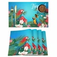 thumbnail image 1 of Flowers Birds Placemats Set of 4 Summer Botanical Floral Watercolor Butterfly Place Mats Indoor Wipeable Table Mats Washable Dining Table Placemats for Kitchen Holiday Party Home Decor 13x19 Inch, 1 of 9