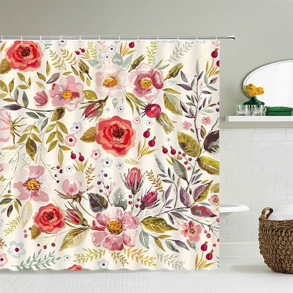 Flowers Birds Plant Shower Curtains Bath Curtains Frabic Waterproof Polyester Bathroom With Decoration Shower Curtain