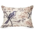 thumbnail image 1 of Flowers and Birds Plush Pillowcase, Luxury Soft King Pillow Case for Hair and Skin, Standard Size Pillow Covers with Zipper Closure, 20x30in #397 Home Decor Gifts, 1 of 7
