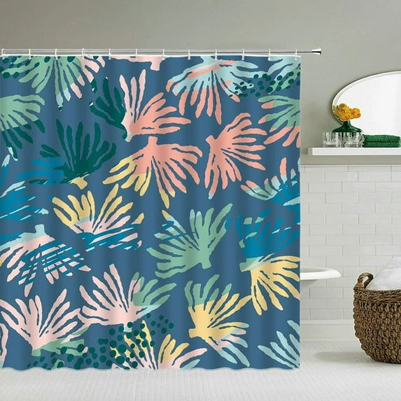 Flowers Birds Shower Curtains Green Plants 3d Print Bathroom Curtain Waterproof Decor Polyester Fabric With Bath Curtain
