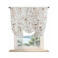 thumbnail image 1 of Flowers Birds Tie Up Curtains for Windows 45 Inch Length Balloon Curtains Kitchen Adjustable Balloon Window Shade Spring Botanical Floral Tree Branches Tie Up Valance Bathroom Curtain Window 52"x45", 1 of 6