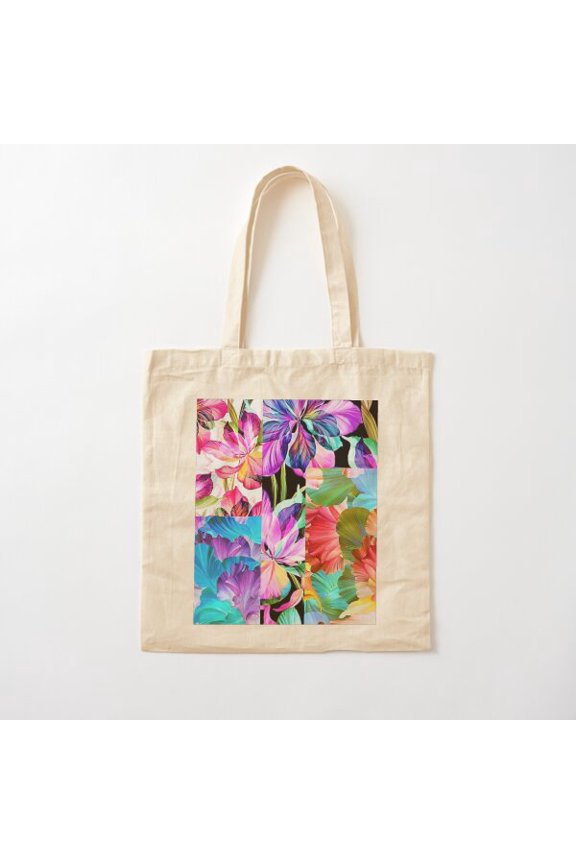 Flowers Bloom Canvas Tote Bags, Reusable Shopping Bag