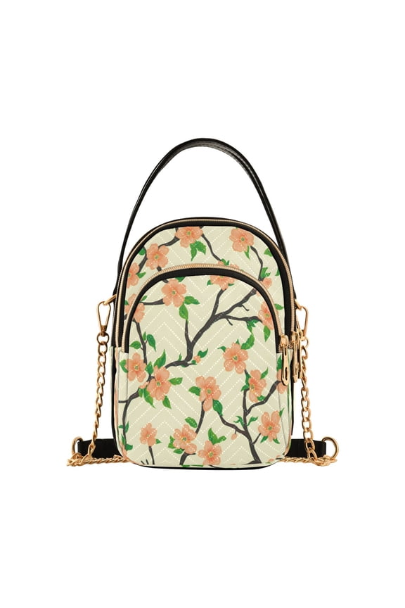 Flowers Bloom Women's Crossbody Handbags Leather Crossbody Bags Fanny Pack Chest Bag for Travel