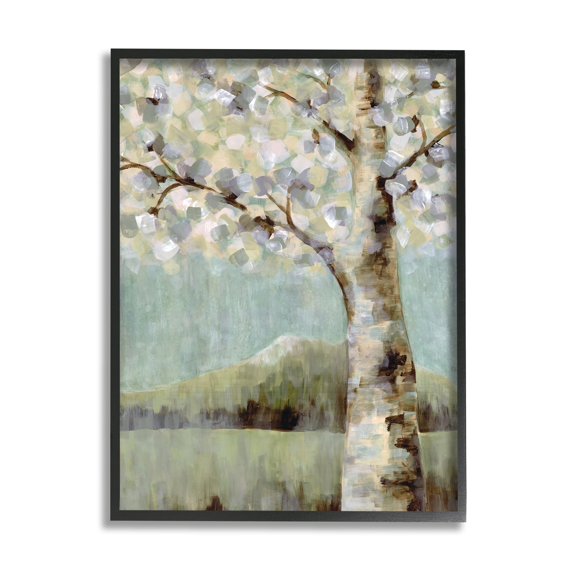 Stupell Industries Flowers Blooming on Neutral Tree Landscape,24 x 30,Designed by Doris Charest