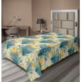 thumbnail image 1 of Ambesonne Flowers Boho Flat Bedding Sheet Soft Top Sheet, Aquarelle Floral Print, Twin XL, Sea Green Mustard Violet, 1 of 1
