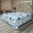thumbnail image 1 of Flowers Boho Flat Sheet, Springtime Inspired Watercolor Rose Pattern With Leaves Greenery, Soft & Comfy Top Sheet Decorative Bedding 1 Piece, California King, Pale Blue Peacock Green, by Ambesonne, 1 of 1