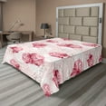 thumbnail image 1 of Ambesonne Flowers Boho Flat Bedding Sheet Soft Top Sheet, Vintage Rose Floral, California King, Pale Pink and Dark Pink, 1 of 1