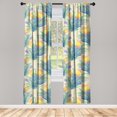 thumbnail image 1 of Flowers Boho Window Curtains, Aquarelle Style Illustrated Floral Pattern with Leaves Artwork, Lightweight Decor 2-Panel Set with Rod Pocket, Pair of - 28"x95", Sea Green Mustard Violet, by Ambesonne, 1 of 3
