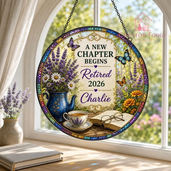 Flowers Book Stained Glass Suncatcher, Library Books Window Hanging, Book Lover Gift Decor