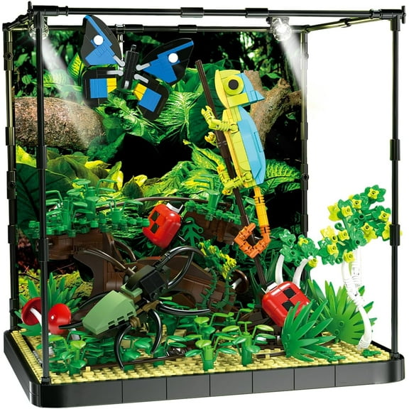 Flowers Botanical Butterfly Garden Building Set for Adutls,Animals Insect Tank Building Toy Set 1284 PCS