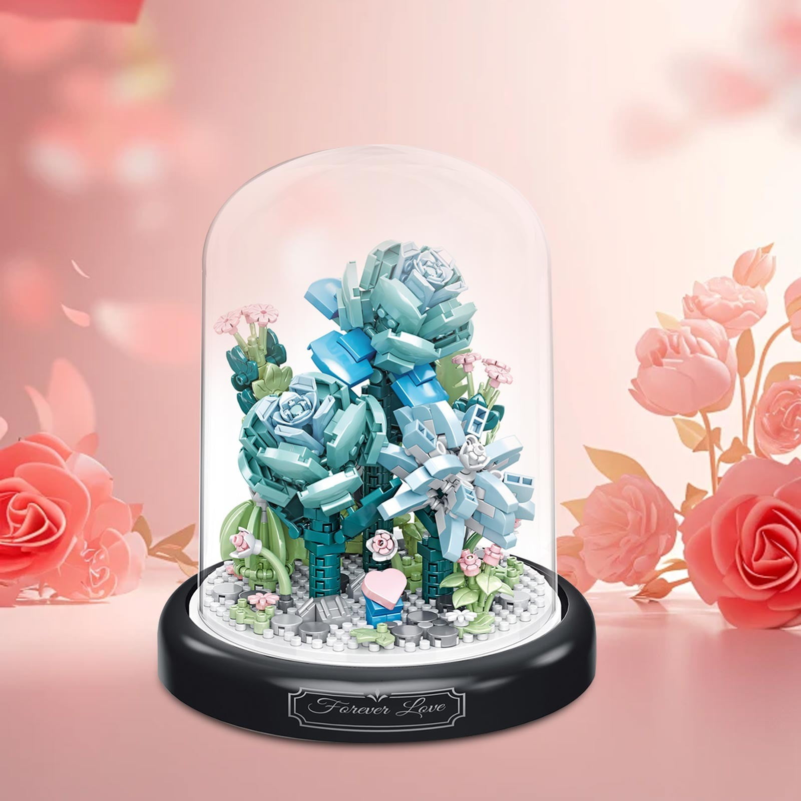 Botanical Collection Gothic Purple Rose Bouquet Building Set