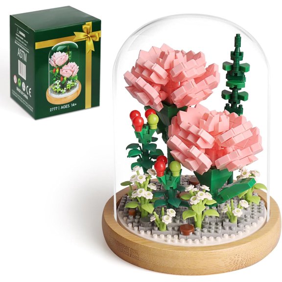 Flowers Bouquet Building Set with Butterfly, 398PCS Mini Bricks Animals Building Blocks, DIY Insect Collection Building Kit for Home Decor, Ideas Gift Building Toy for Adults Boys Girls 8+