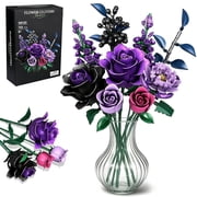 Flowers Bouquet Building Set Compatible with Lego, Rose Flowers Botanical Collection, Gift for Valentine Day, Birthday, Mother's Day, Home Decoration for Girls Women Kids aldult 6+