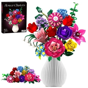 Flower Bouquet Building Blocks Compatible with Lego, 1051 PCS ABS Botanical Collection Rose Home Decor, Christmas, Mother's Day, Valentine's Day Gift for Girls Women 6+