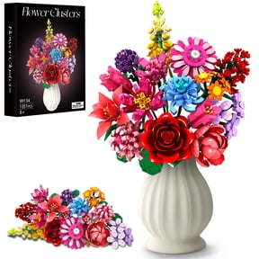 1316 PCS Building Blocks Flowers Set, Compatible with Lego Classic Bricks, Creative Flower Bouquet Model Kit for Kids Adults, Home Desk Decor Birthday Gift