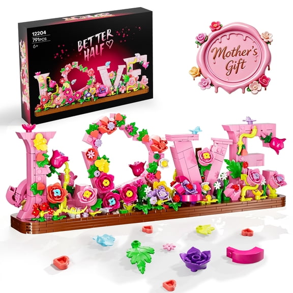 Flowers Bouquet Building Set, Love Shaped Flowers Building Set,791PCS Flowers Roses Botanical Plant DIY Collection for Adults Kids Girls,Home Decor Gift for Birthday,Valentine's Day, Anniversaries