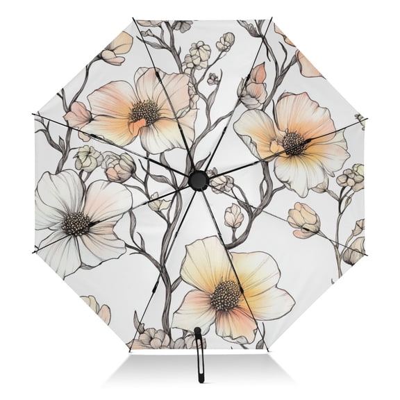 Flowers Bright Extra Large Automatic Umbrella, UV Protection, Waterproof, Auto Open and Close