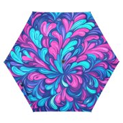 Flowers Burst Of Colors Folding Umbrella UV50+ Waterproof Sun Protection Auto Open Close Compact Fiberglass Frame