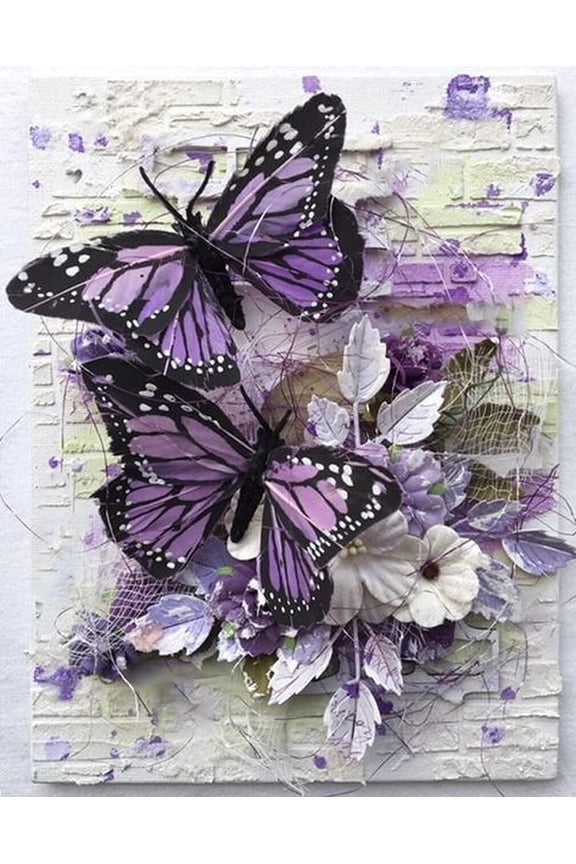 Flowers Butterfly Diamond Painting Kits for Adults Beginners 12 X 16 Inch