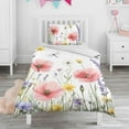 thumbnail image 1 of Flowers Butterfly Dragonfly Duvet Cover and Pillowcase Set for Single Bedding, Bedroom Accessories for Kids Teens, 1 of 5