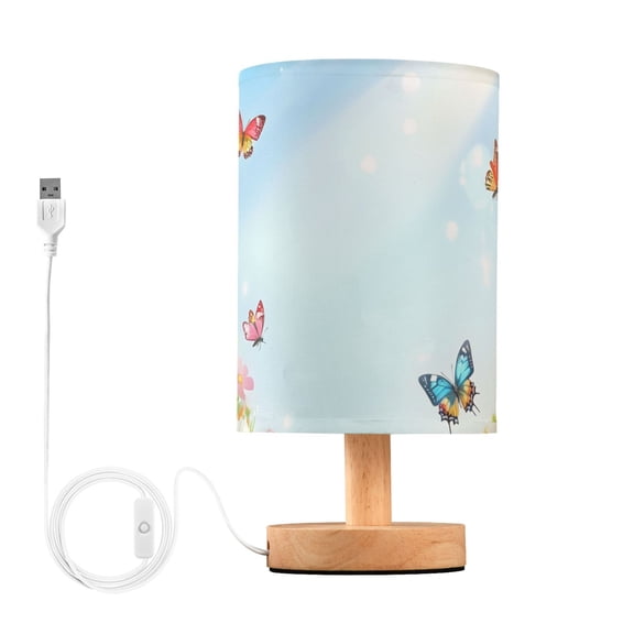 Flowers Butterfly Sunshine Spring Table Lamp with USB Port LED Warm Light Lamp Night Light Home Decor