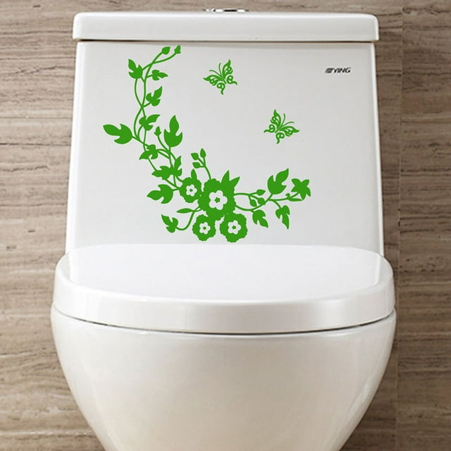 Septic Tank Covers Decorative Crane Toilet Cover Sticker Decals,Fish Bird Flower Leaf Waterproof Toilet Lid Tank Seat Decals Cistern Self-Adhesive Bathroom Wall Sticker Bird Toilet Bolt Covers