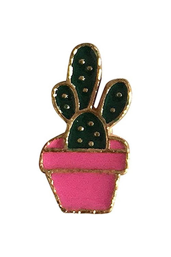Flowers Cactus Small Artwork PIN, 3D Rubber & Embossed Metal Lapel Pins - 1"