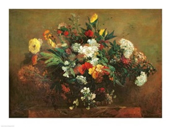 Flowers Canvas Art - Eugene Delacroix (24 x 18)