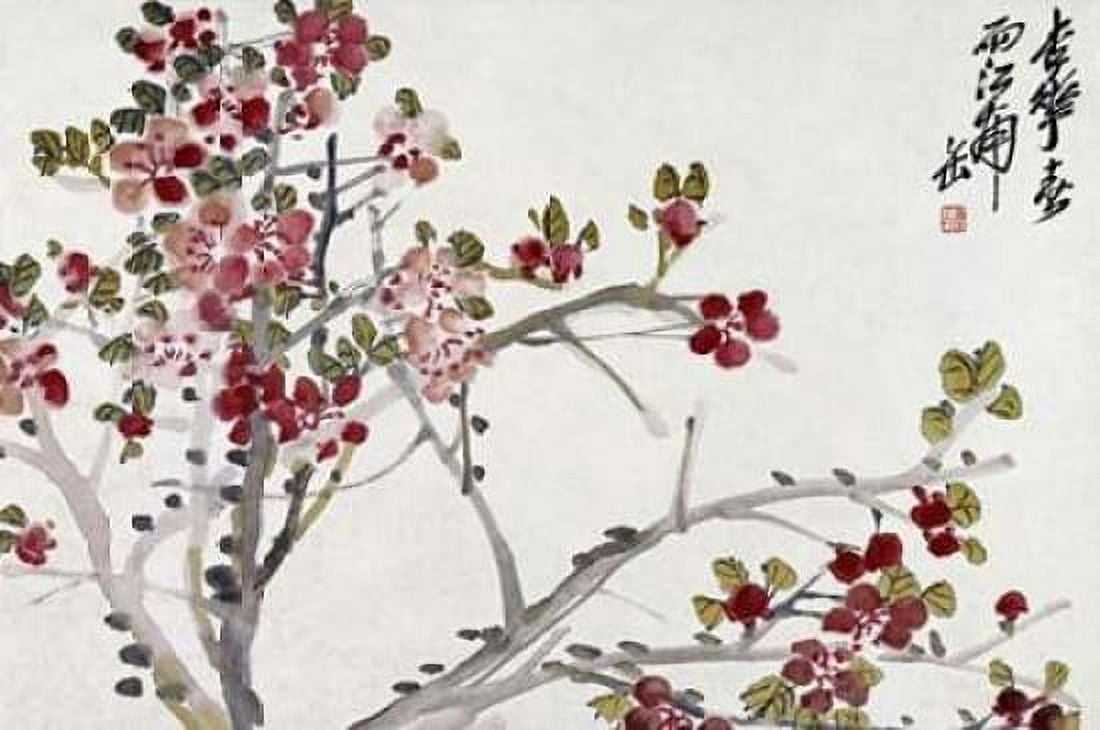 Flowers Canvas Art - Wu Changshuo (12 x 18)
