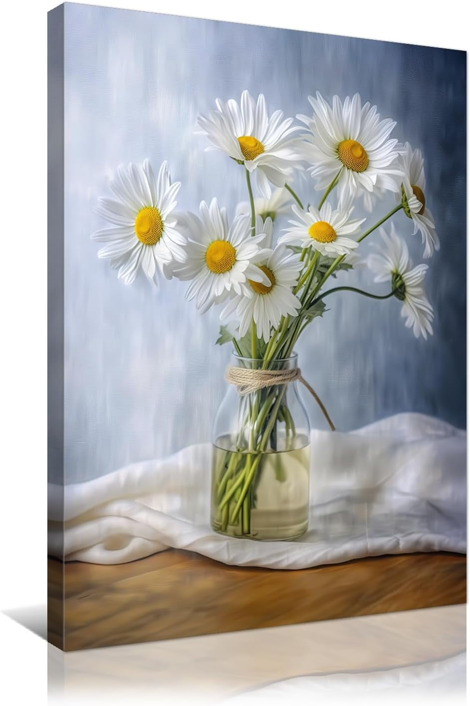 Flowers Canvas Wall Art Modern Gallery Decor Print Elegant White Daisy