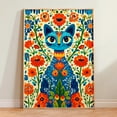 thumbnail image 1 of Flowers & Cat Illustration Print, Folk Art, Danish Style, Scandinavian Art, Boho Poster, Home Decor, Wall Decor, Wall Art, Modern Wall Decor, 12x18 UNFRAMED, 1 of 2