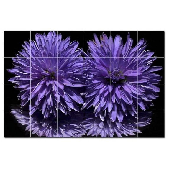 Flowers Ceramic Tile Mural Kitchen Backsplash Bathroom Shower, 402304-L64