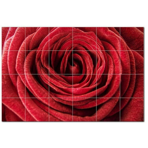 Flowers Ceramic Tile Mural Kitchen Backsplash Bathroom Shower, 402306-L64