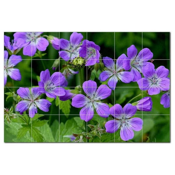 Flowers Ceramic Tile Mural Kitchen Backsplash Bathroom Shower, 402328-M64