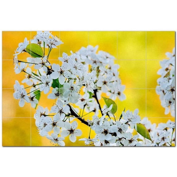 Flowers Ceramic Tile Mural Kitchen Backsplash Bathroom Shower, 402340-M64
