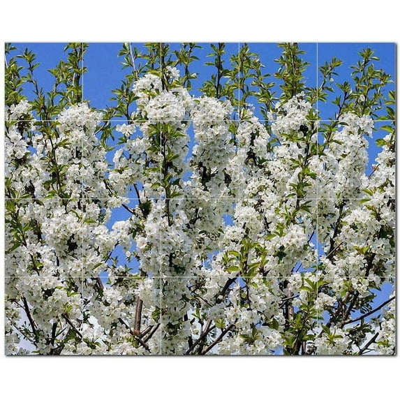 Flowers Ceramic Tile Mural Kitchen Backsplash Bathroom Shower, 402348-M54