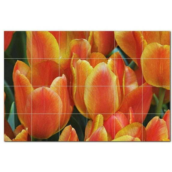 Flowers Ceramic Tile Mural Kitchen Backsplash Bathroom Shower, 402354-XL64